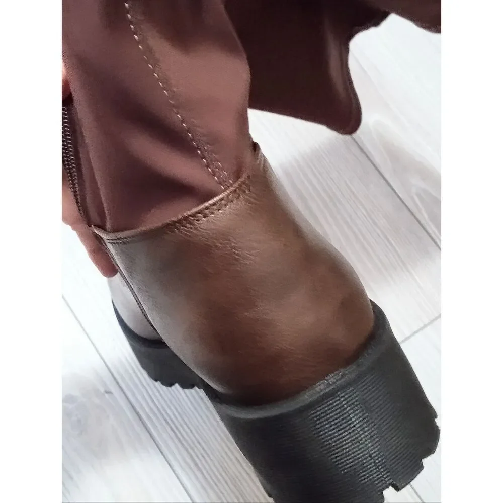 (R-4611) Dirty Laundry Womens Maybellene Chunky Heel Over the Knee Boots Sz 9.5